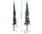 vidaXL Slim Artificial Half Christmas Tree with Stand Green 210 cm