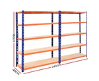 Giantz 2.4MX1.8M Garage Shelving Warehouse Rack Pallet Racking Storage Steel Orange&Blue