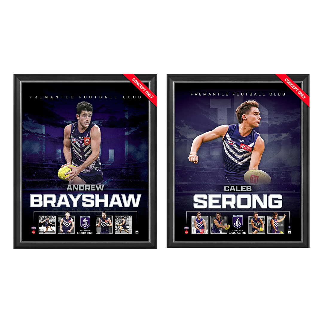 Fremantle Package Official Licensed Afl Prints Framed Serong Brayshaw - 5497