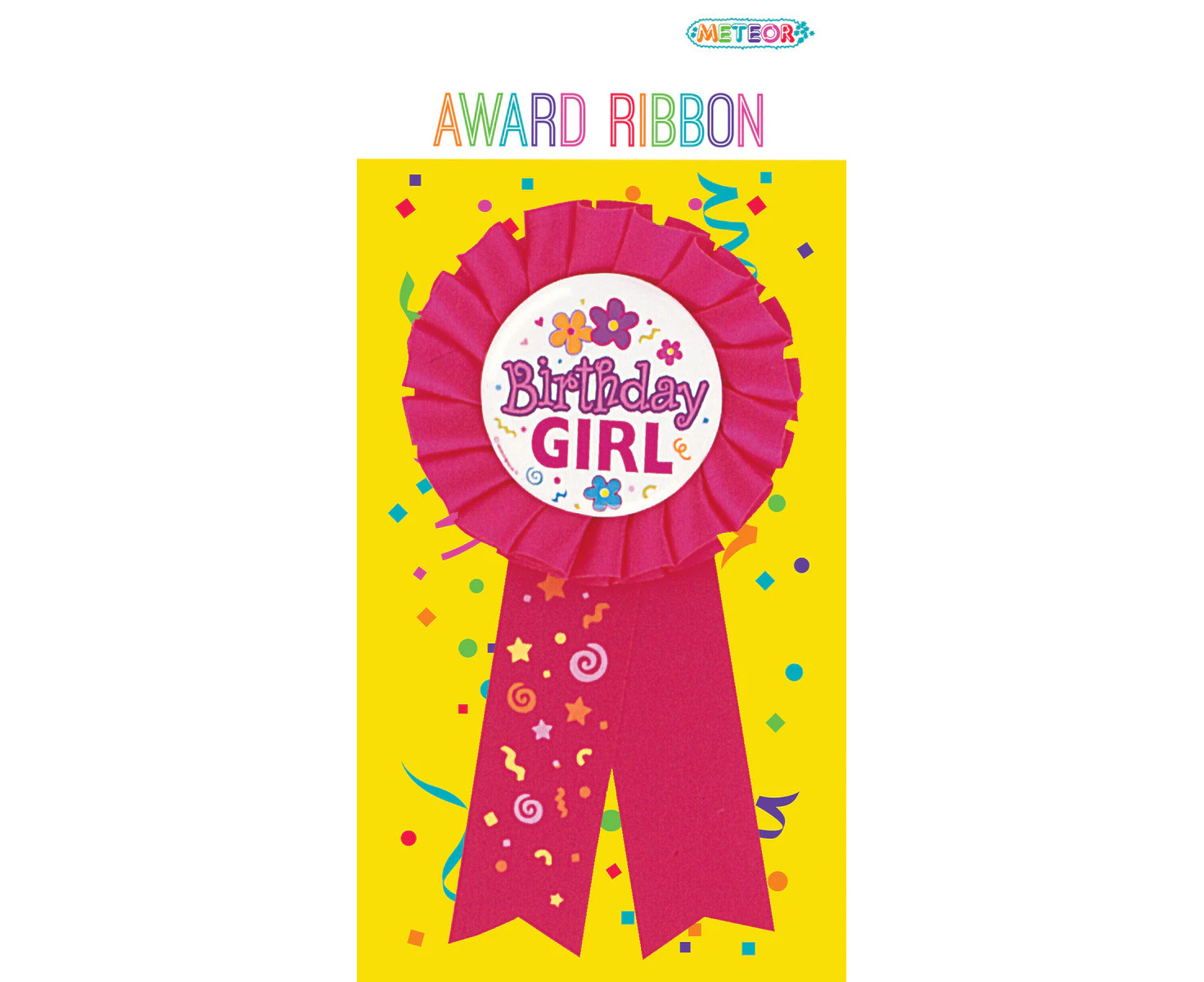 Pack of 1 Birthday Girl Award Ribbon Badge Party Decoration Hot Pink