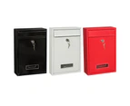 Outdoor Lockable Wall Mounted Hanging Iron Post Letter Box Mailbox with Key-Red