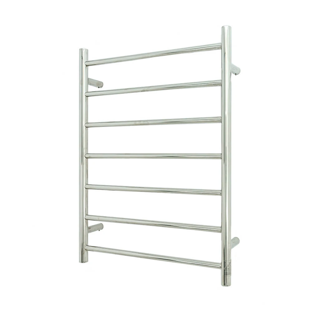 Radiant RTR01 Round Bar Heated Towel Rail - 600 x 800mm - Mirror Polished Stainless Steel - Bottom Right/Top Left Wiring