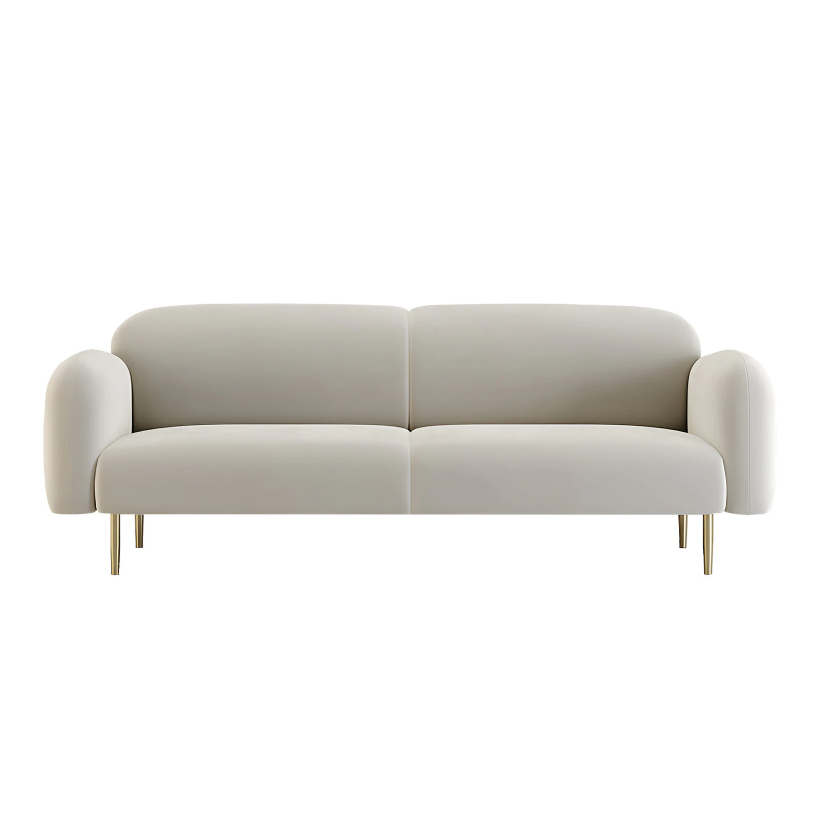 MIUZ 160cm Modern Nordic Sofa Large Double 2-3 Seater Couch Lounge Seating - White Velvet Fabric