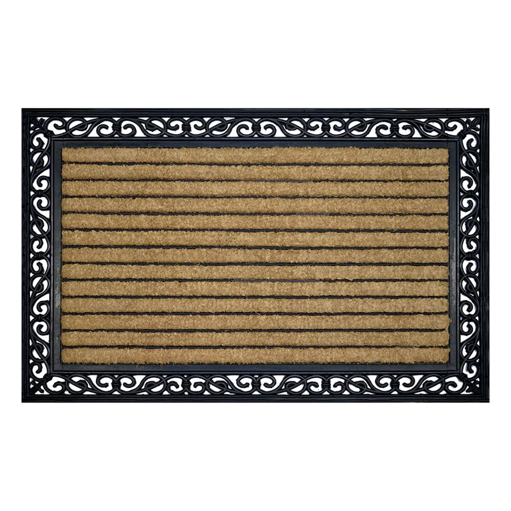 Solemate Rubber Coir Ribbed Large 120x76cm Functional Outdoor Front Doormat