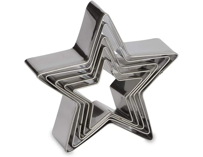 Star Cookie Cutter Set-5 pcs Stainless Steel Five-pointed Star Biscuit Molds Fondant Cake Cookie Cutter Set