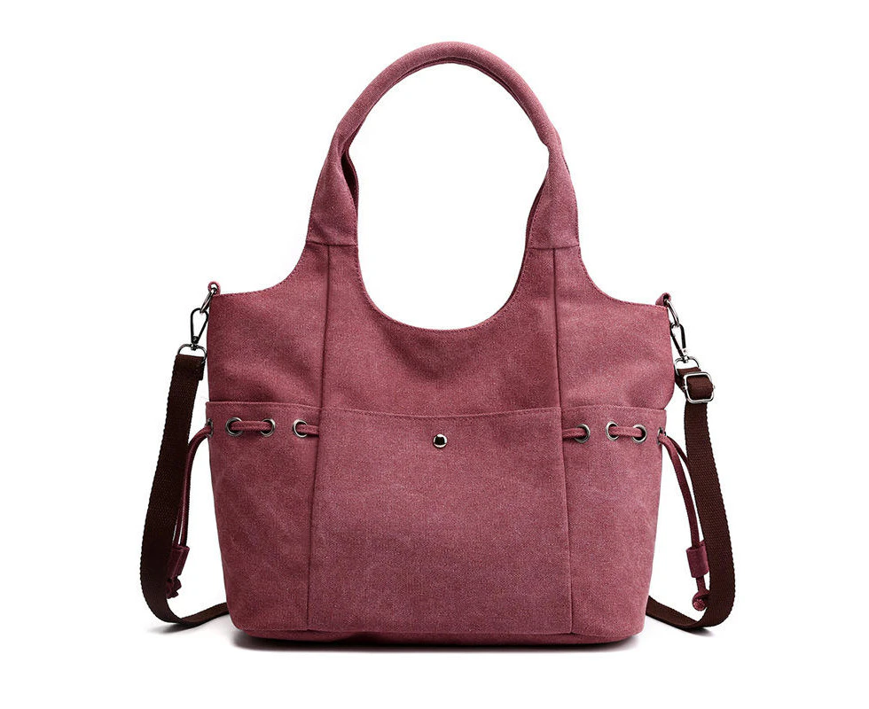 Women Large Capacity Canvas Handbag Crossbody Bag For Shopping Outdoor Purple Colour