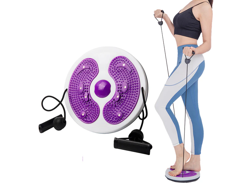 Twist Waist Board Magnetic Balance Board Foot Sole Massage Disc with Drawstrings Exercise Fitness Accessories Purple