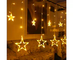 12 Stars Curtain Led Starry String Lights, Window Curtain Lights With 8 Flashing Modes Decoration For Christmas, Wedding, Party, Home, Patio Lawn, Warm Whi