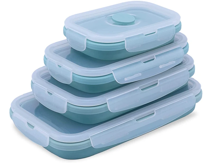 Set of 4 Collapsible Silicone Food Storage Container With BPA Free