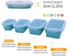 Set of 4 Collapsible Silicone Food Storage Container With BPA Free