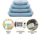 Set of 4 Collapsible Silicone Food Storage Container With BPA Free