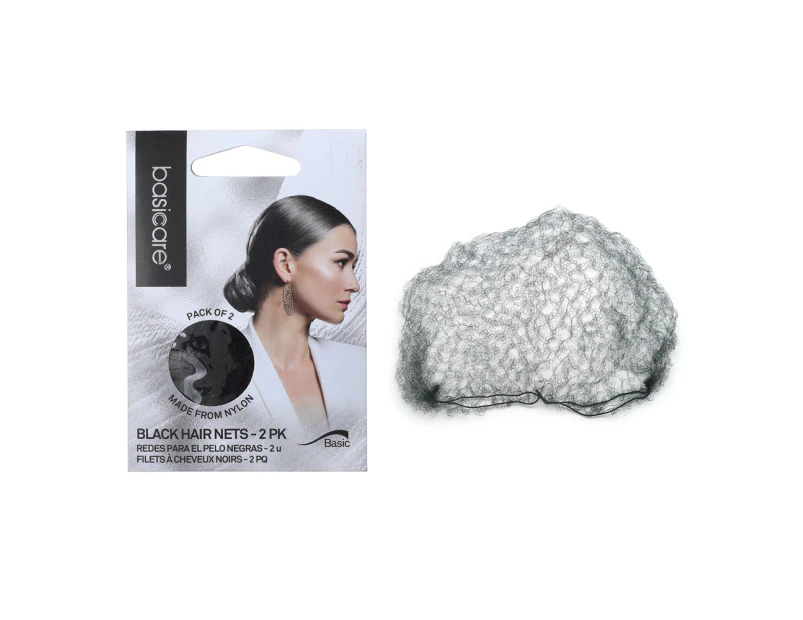 Basicare Invisible Hair Net Black Two Pack