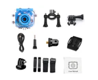 TODO 1080p FHD Kids Action Sports Camera 30M Waterproof 2" LCD Action Cam - Blue