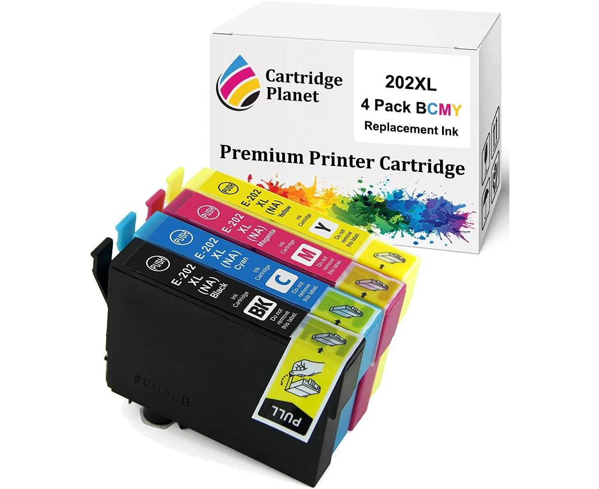 4 Pack (1BK,1C,1M,1Y) Compatible Ink for Epson 202XL for Epson Expression Home XP-5100 Workforce WF-2860