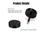 Pair Black Flat Round Barbell Plug Stud Earrings 316 Stainless Steel Mens Unisex