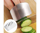 Vegetable Cutting Stainless Steel Double Finger Protector Guard Kitchen Tool-Stainless Steel