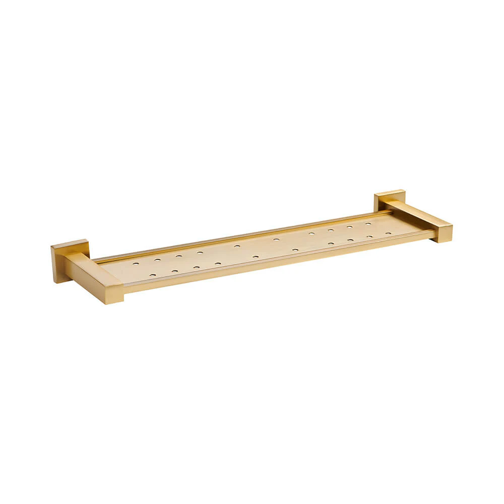 VITO BERTONI TAYA Solid Metal Shower Shelf - Matte Brass