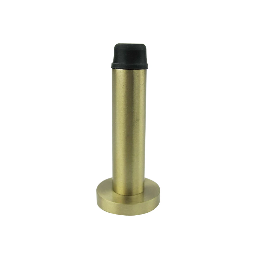 Worldwide Round Pole Door Stop 83mm Satin Brass PDS02SB