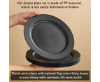 60 x REUSABLE BLACK DINNER PLATES Dishwasher Safe Reuse Recycle Party Decor BBQ Party Ware Reusable Food Large Plate 23cm