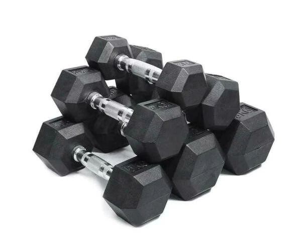 Premium Rubber Hex Dumbbell-27.5KG Pair