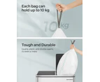 SONGMICS 2-Roll Drawstring Trash Bags BundleÔºåSuitable for SONGMICS Dual 2 x 30L Rubbish Bin - Leakproof, Strong HDPE, White Garbage Liners
