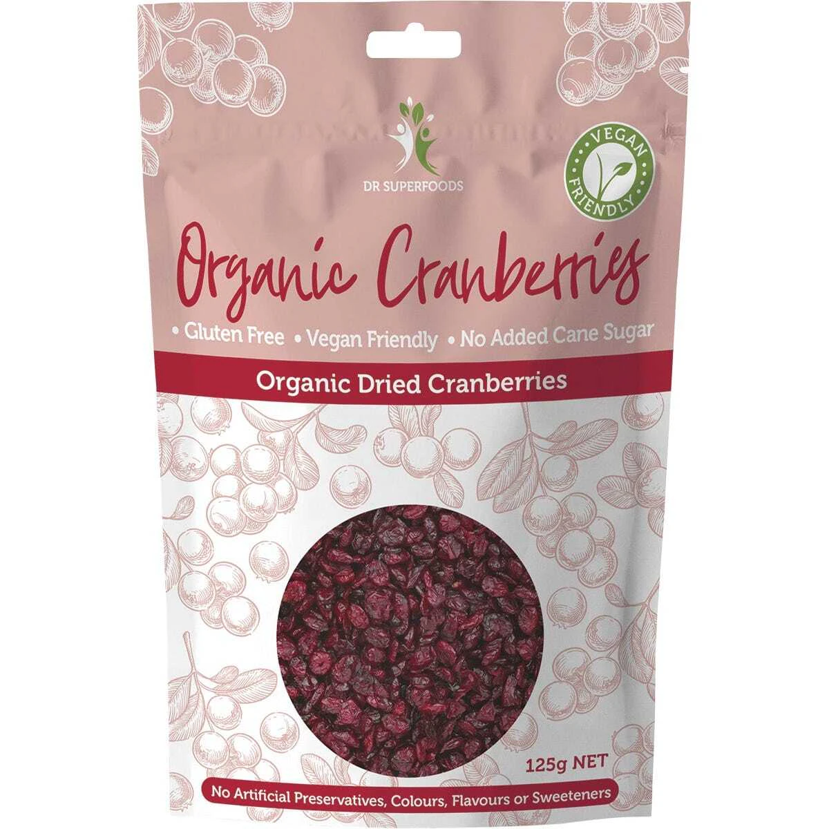 Organic Dried Cranberries 125g