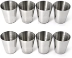 Shot glasses in a set of 12, stainless steel schnapps tumbler, stamper pearl