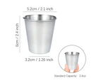 Shot glasses in a set of 12, stainless steel schnapps tumbler, stamper pearl