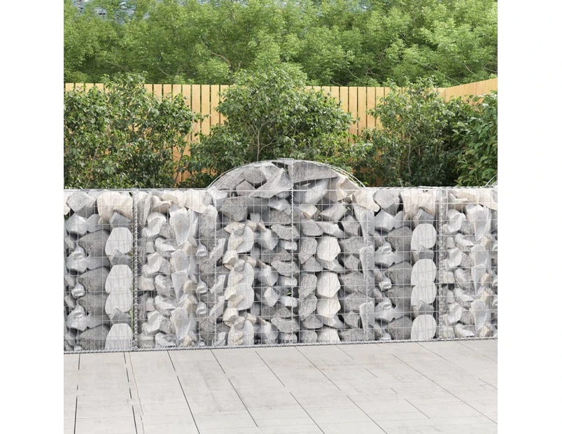 vidaXL Arched Gabion Baskets 10 pcs 200x50x100/120 cm Galvanised Iron