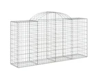 vidaXL Arched Gabion Baskets 10 pcs 200x50x100/120 cm Galvanised Iron