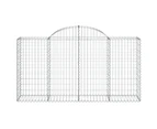 vidaXL Arched Gabion Baskets 10 pcs 200x50x100/120 cm Galvanised Iron