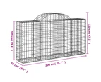 vidaXL Arched Gabion Baskets 10 pcs 200x50x100/120 cm Galvanised Iron