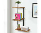 Corner Shelf, Wall Mounted Shelf, Carbonized Wood Color