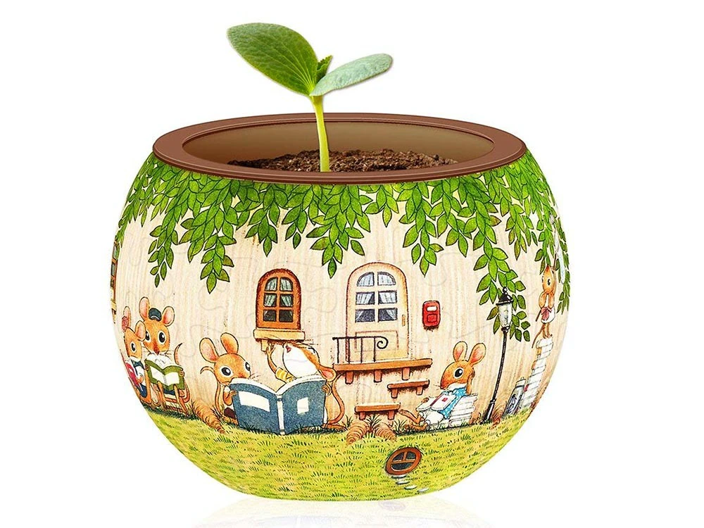 3D Flowerpot Happy Reading Jigsaw Puzzle 80 Piece