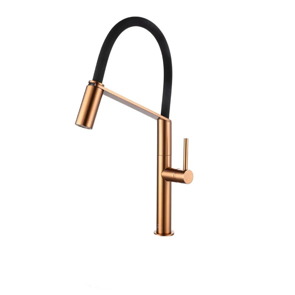 VITO BERTONI CORI Pull Down Kitchen Mixer Tap - Copper with Black Silicone