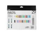 Acrylic Paint & Medium Set, 29 Pack - Anko