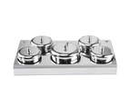 Nail Liquid Container, Professional Stainless Steel 5 Piece Nail Powder Liquid Set Container Jar Storage Tray