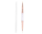 Double-Ended Acrylic Nail Art Brushes Set - Nail Brushes Round Oval Gel Builder Brush Nail Art Tools