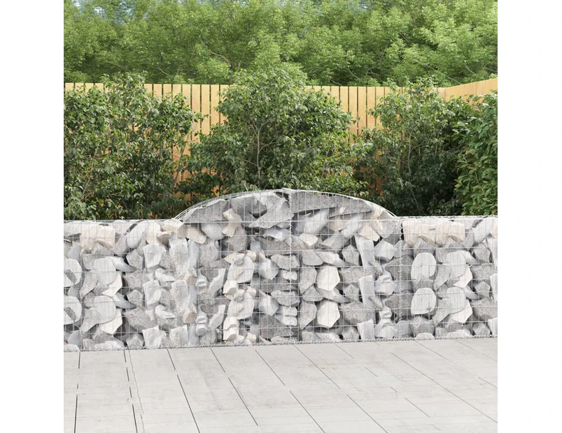 vidaXL Arched Gabion Baskets 6 pcs 300x30x80/100 cm Galvanised Iron