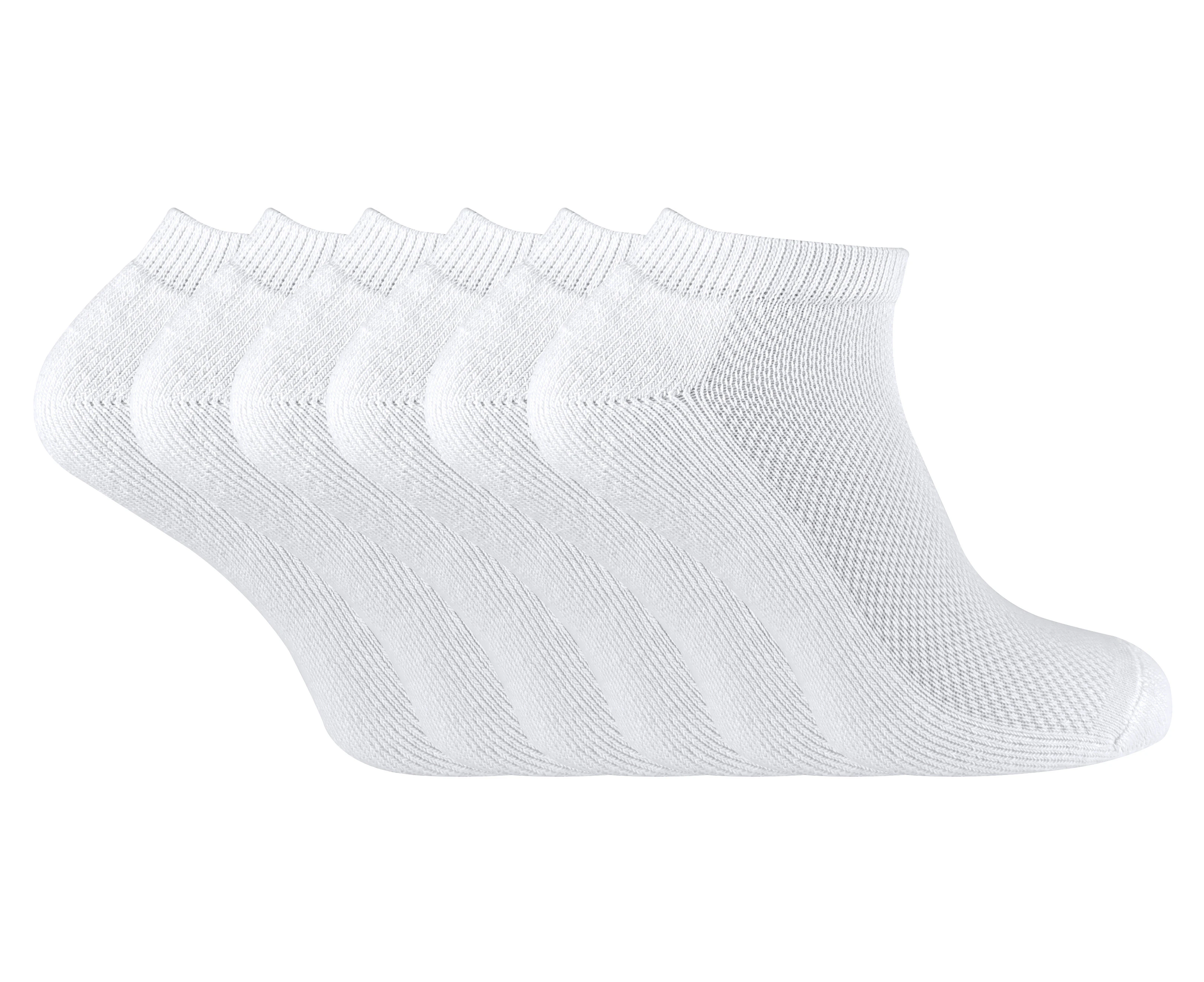 Sock Snob - 6 Pack Low Cut Quarter Length Bamboo Organic Cotton Trainer Socks - White