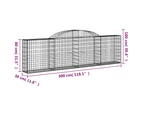 vidaXL Arched Gabion Baskets 6 pcs 300x30x80/100 cm Galvanised Iron