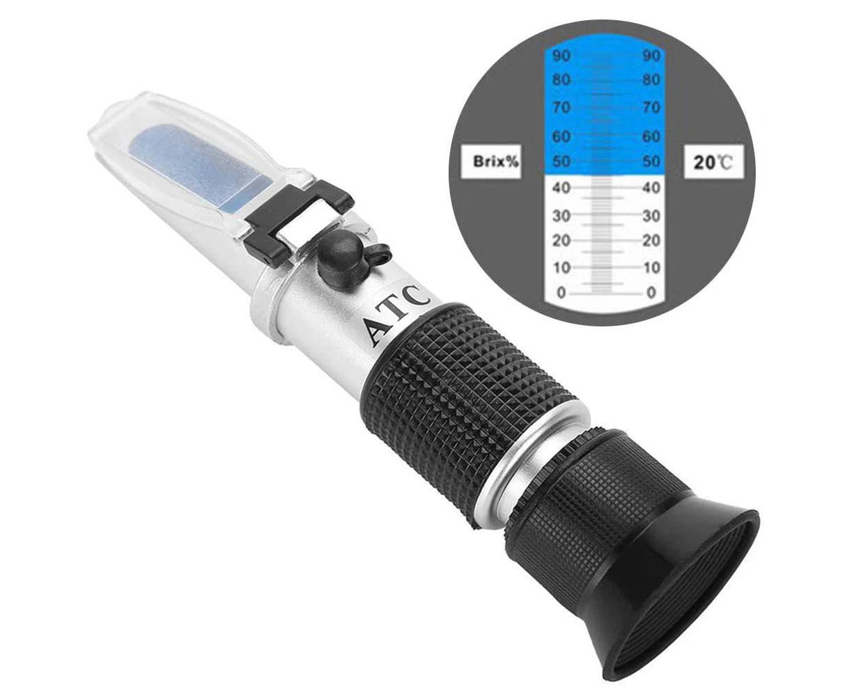 Brix Refractometer with ATC,Brix Meter 0-90% Brix Meter Handheld Refractometer Home Measuring Instrument