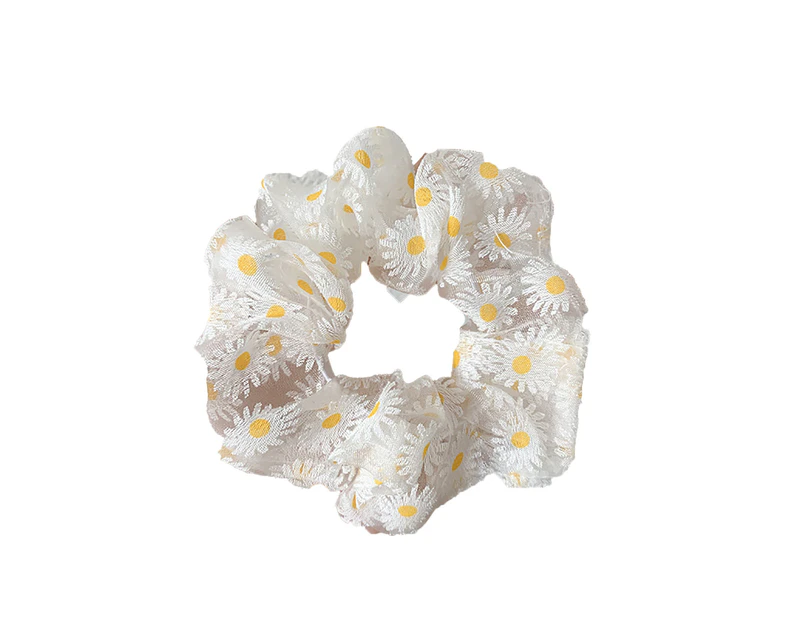 Lady Hair Tie Floral Print Sweet Tight Anti-fall Mesh Fix Hair Elegant High Elasticity Non-slip Hair Rope Hair Accessory