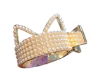 Women Hairpin Sweet Great Stickiness Exquisite Non-slip Stainless Ponytail Fixed Shiny Rhinestone Hollow Out Anti-deformed Rhombus Hair Claw Headdress