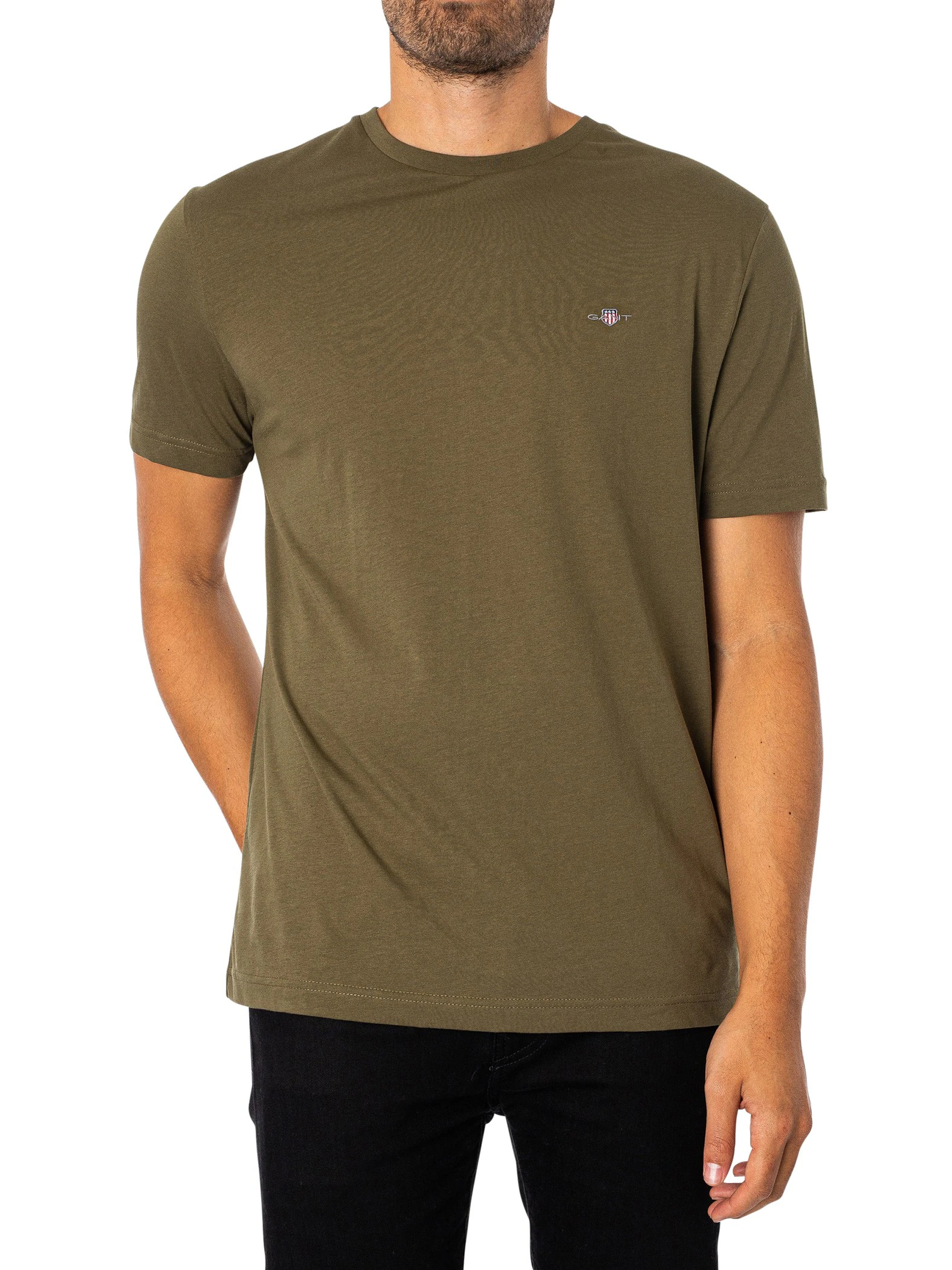 GANT Men's Regular Shield T-Shirt - Green