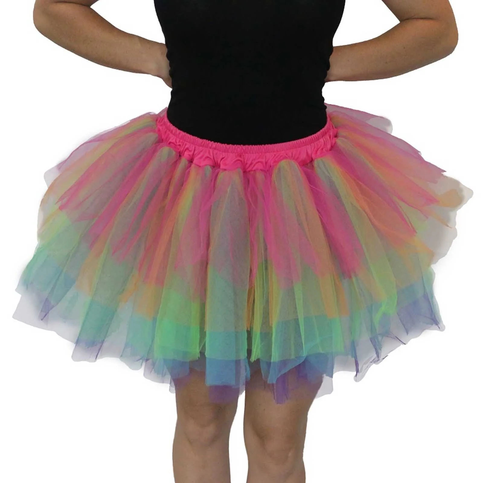 Rainbow Tulle Tutu Skirt - Adult One Size Fits Most