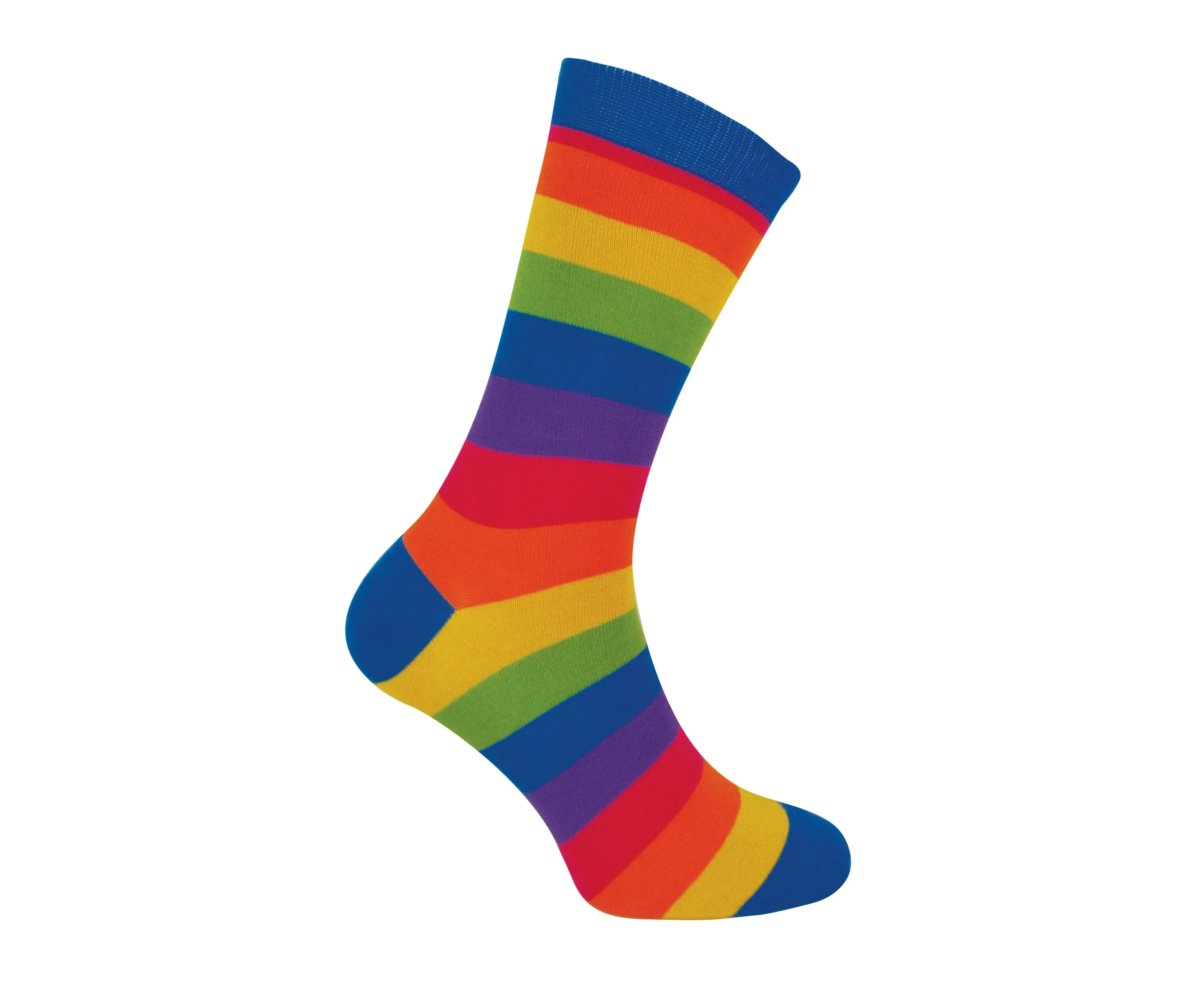 Mr Heron - Mens Bamboo Socks | Novelty Funky Socks | Patterned Argyle Striped Socks | Breathable Soft | Gifts for Him - Rainbow Stripes