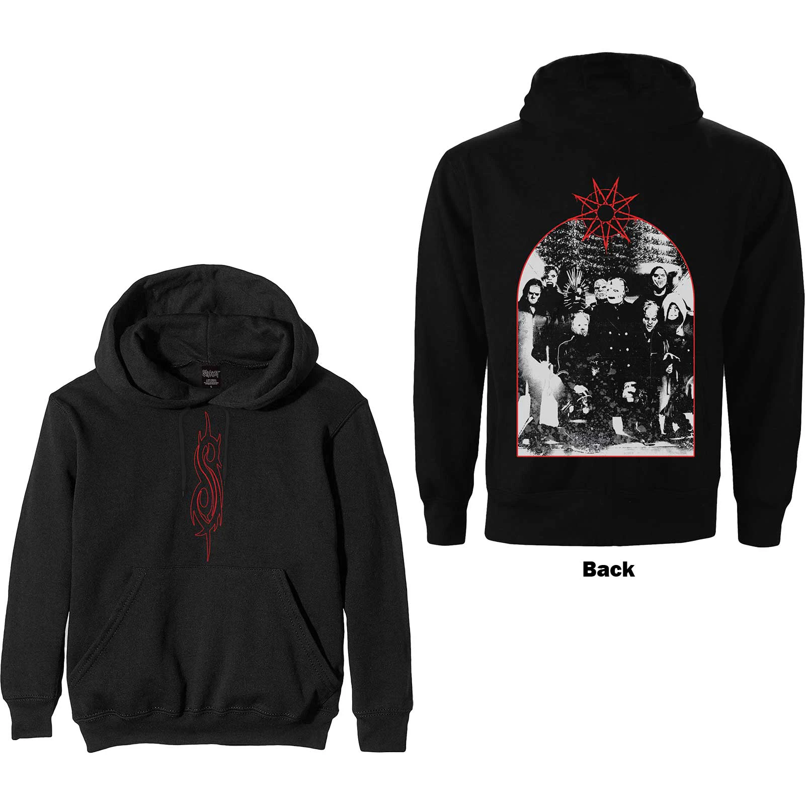 Slipknot Unisex Pullover Hoodie: Arched Group Photo (back print)