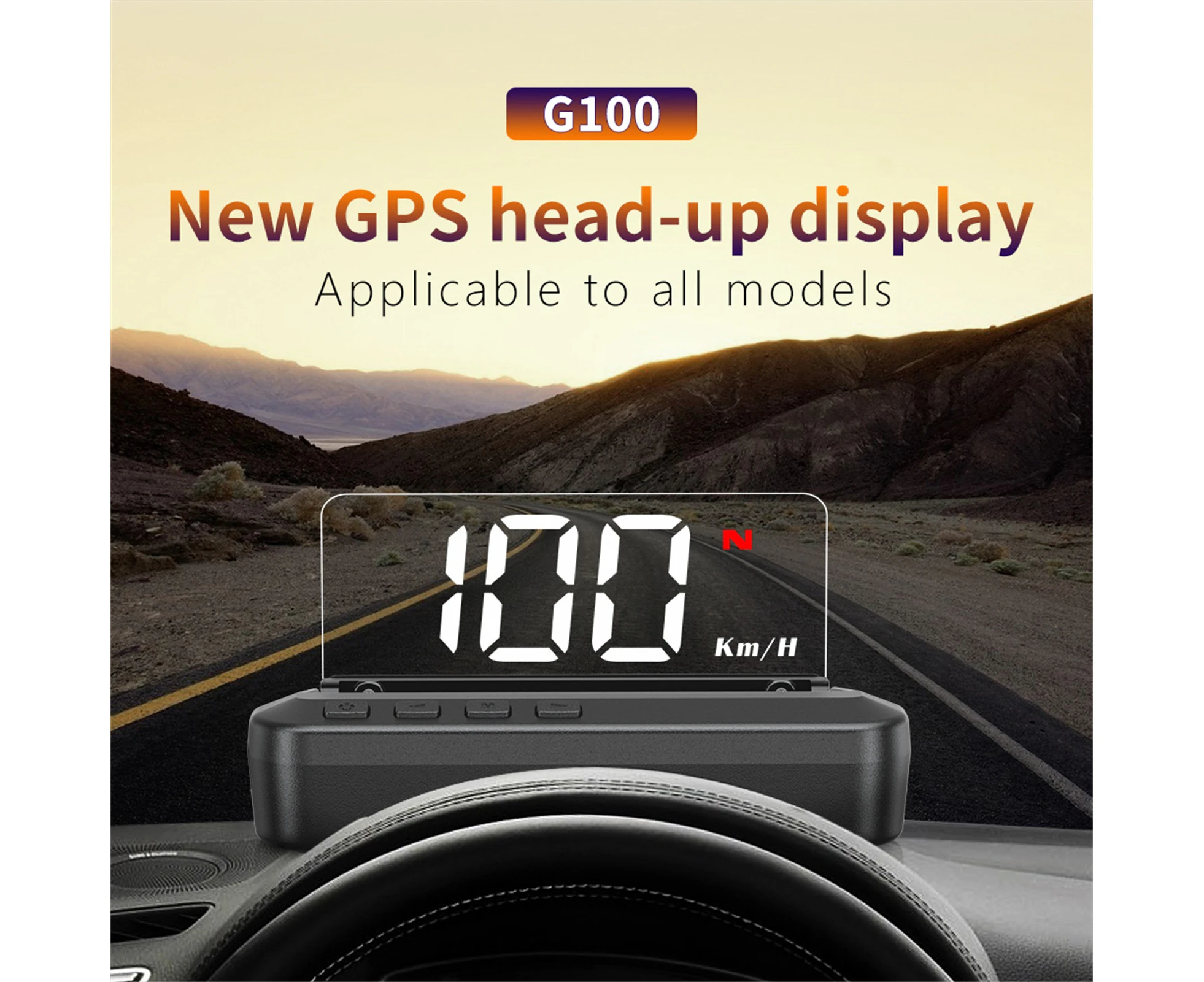 Head-Up Gauge 3-Inch Screen Multiple Functions Solid Car Speedometer HUD Projector for Van