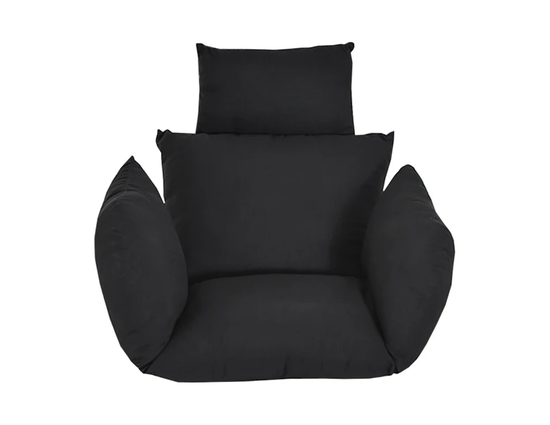 Hanging Egg Hammock Swing Chair Sofa Thick Cushion Seat Padded Headrest Pad - Black